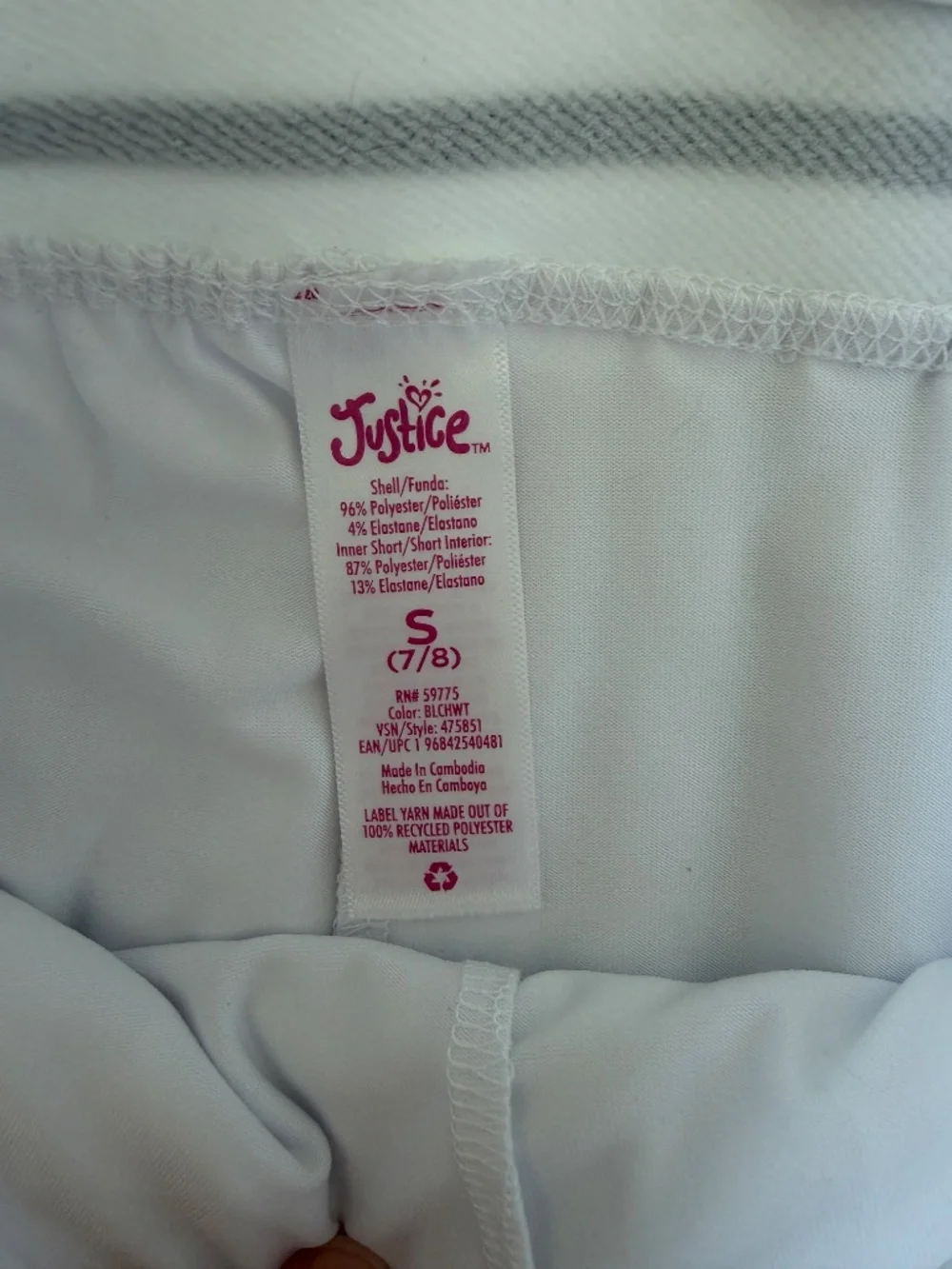 Girls’ White Tennis Skirt w/ Built-in shorts - Justice